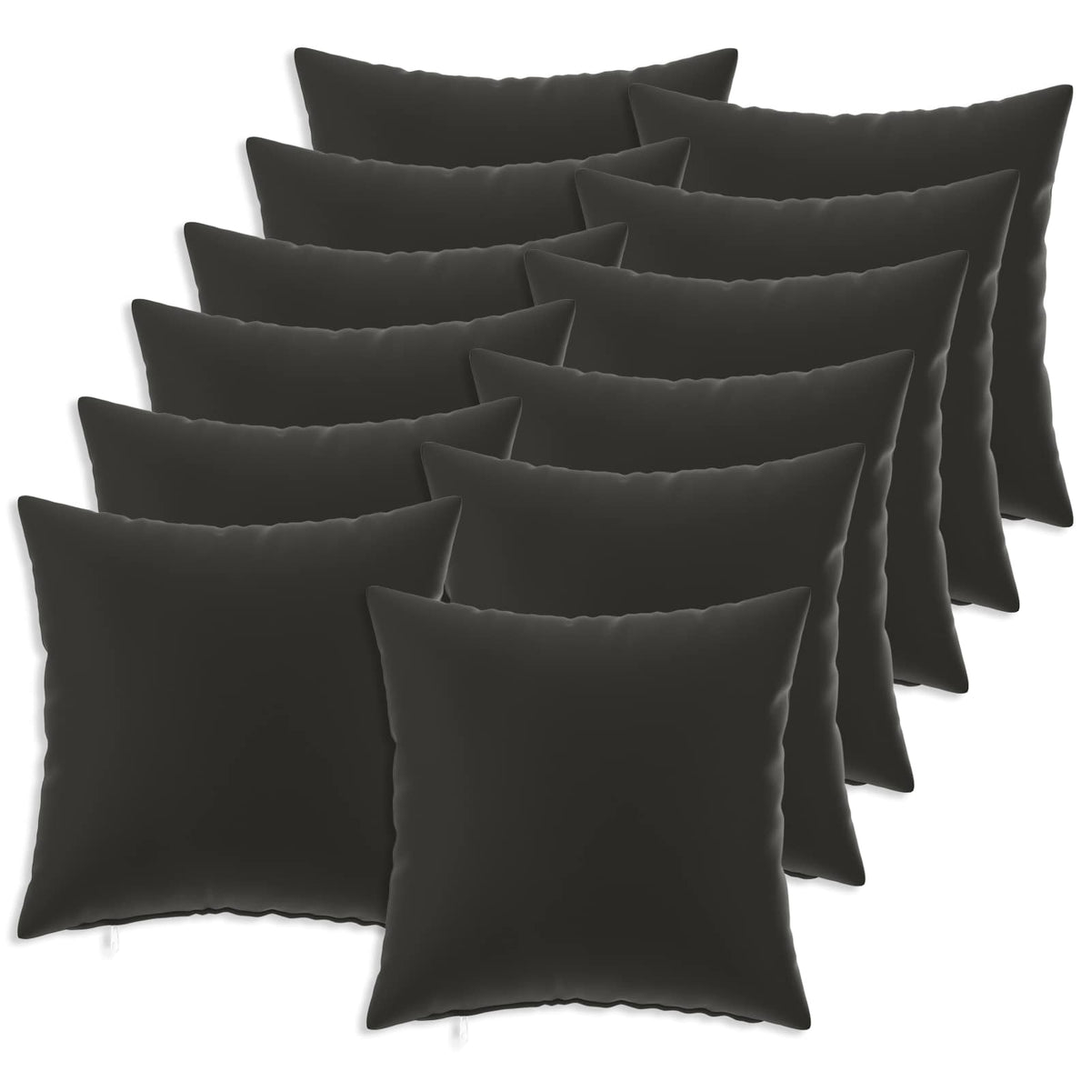 Cushion Cover 12 pcs HEERLEN Black 45 x 45 cm Polyester