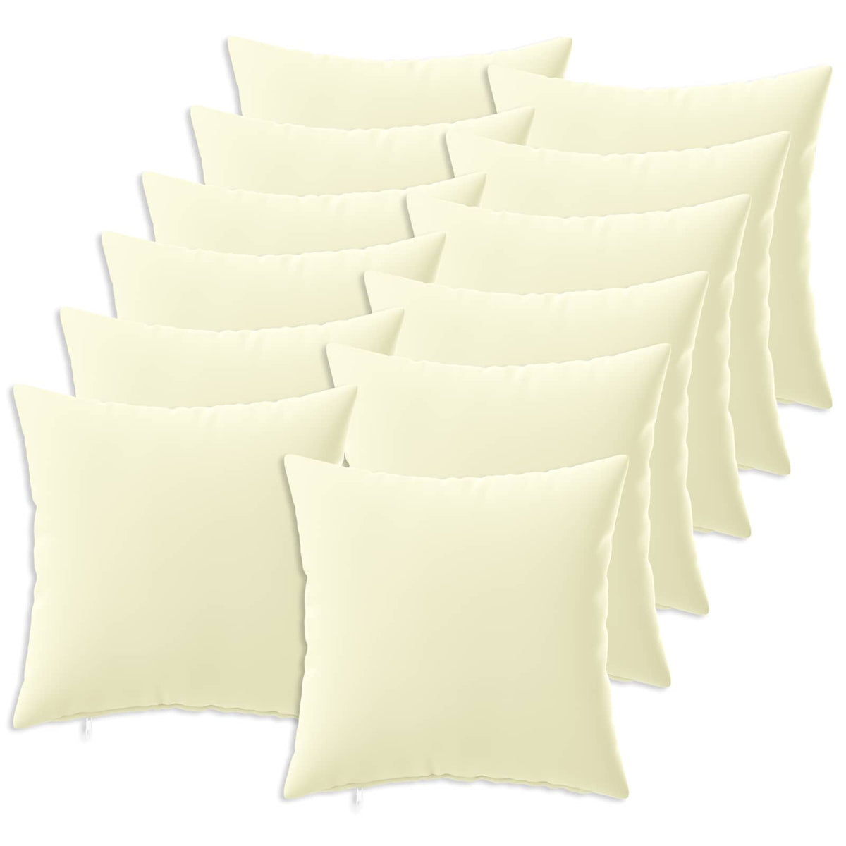 Cushion Cover 12 pcs HEERLEN Cream 45 x 45 cm Polyester