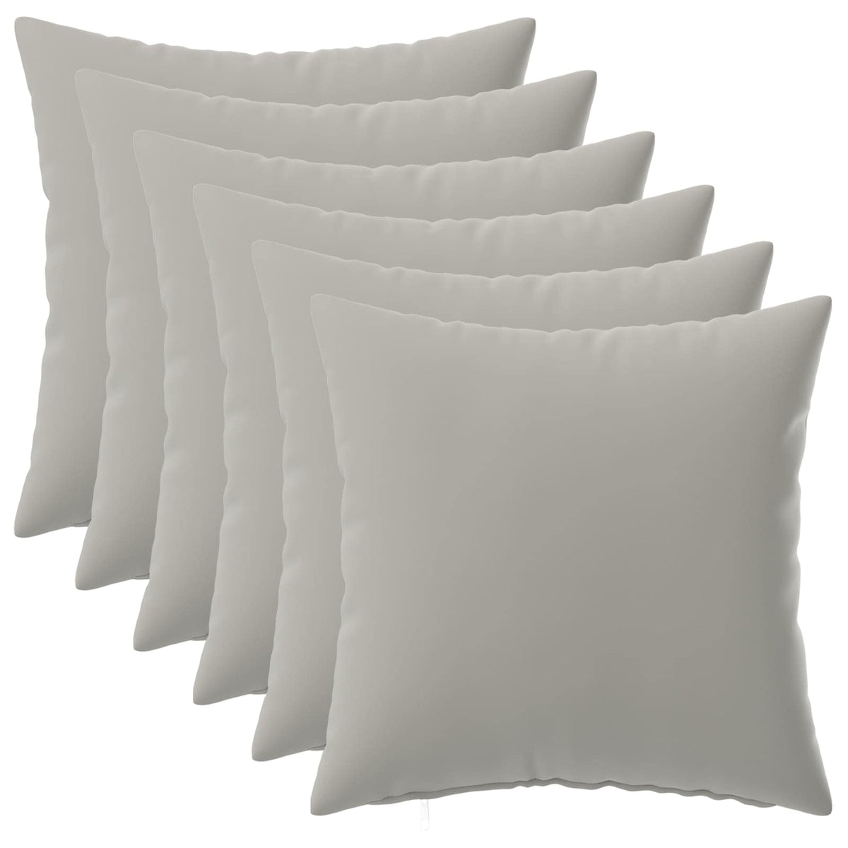 Cushion Cover 6 pcs HEERLEN Grey 45 x 45 cm Polyester