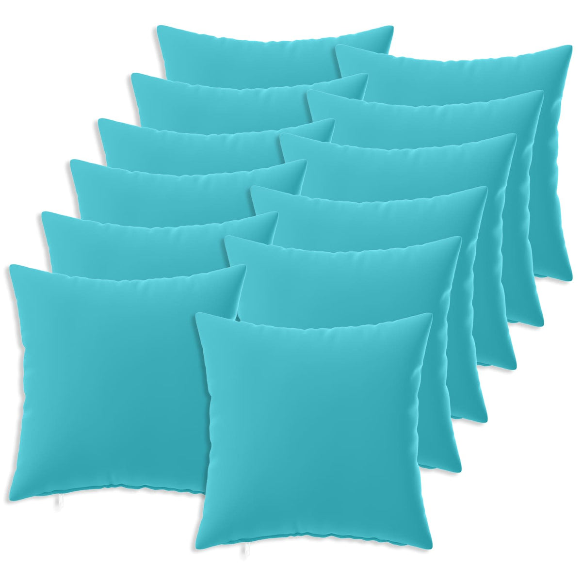 Cushion Cover 12 pcs HEERLEN Turquoise 45 x 45 cm Polyester