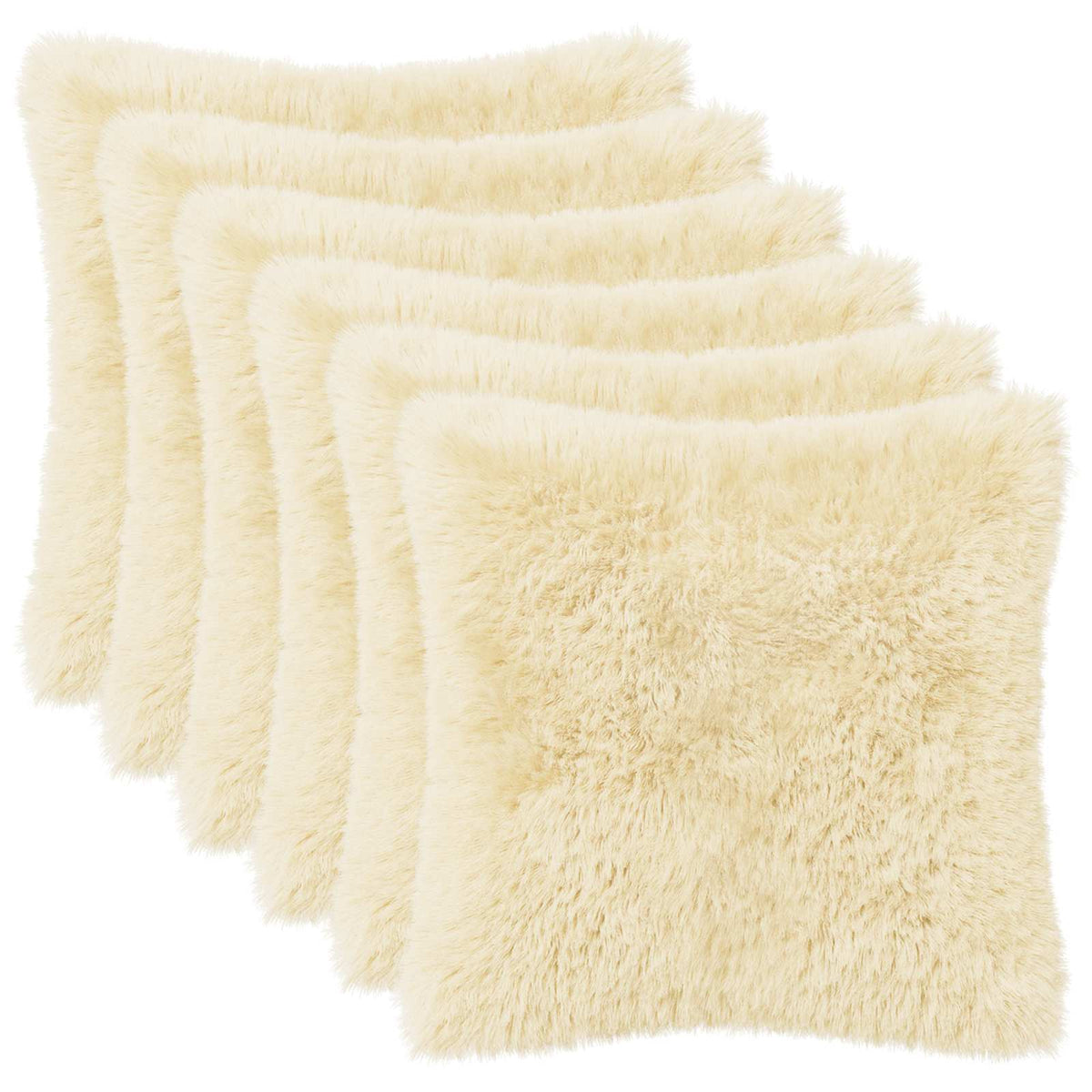 Cushion Cover 6 pcs HEERLEN Cream 45 x 45 cm PV Fleece