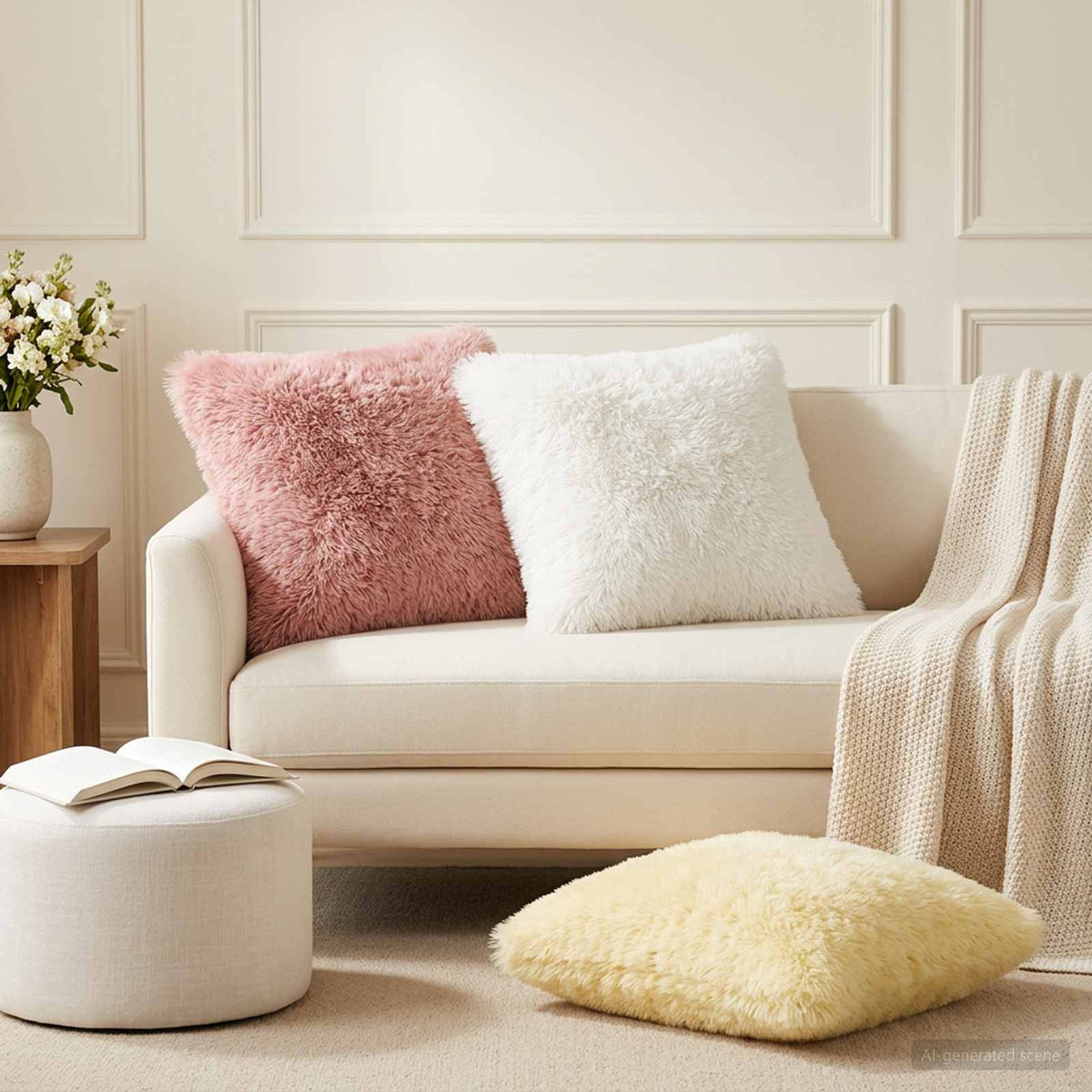 Cushion Cover 12 pcs HEERLEN Pink 50 x 50 cm PV Fleece