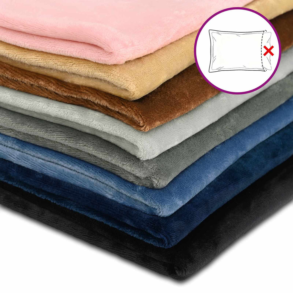 Cushion Cover 6 pcs HEERLEN Black 45 x 45 cm Flannel
