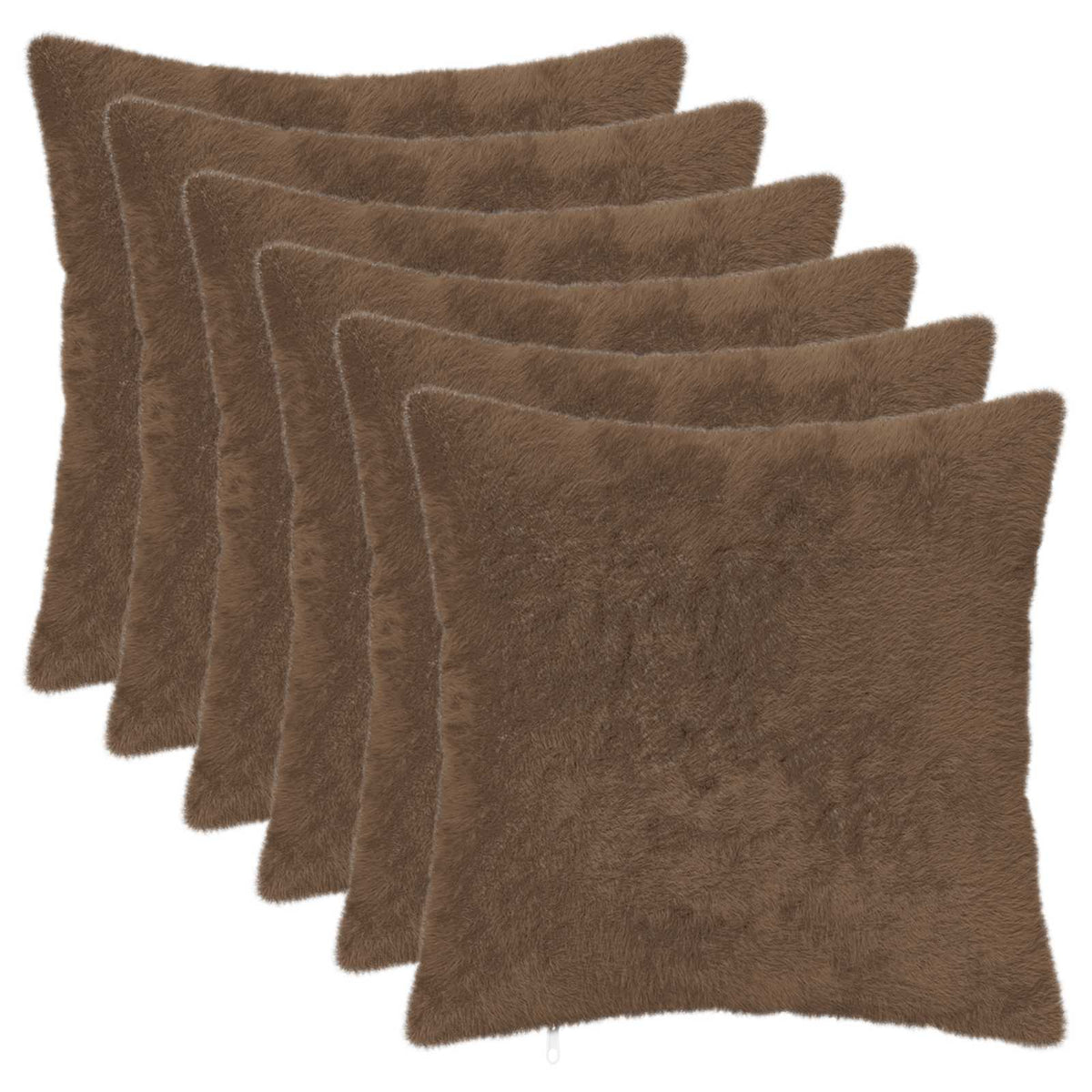 Cushion Cover 6 pcs HEERLEN Light Brown 45 x 45 cm