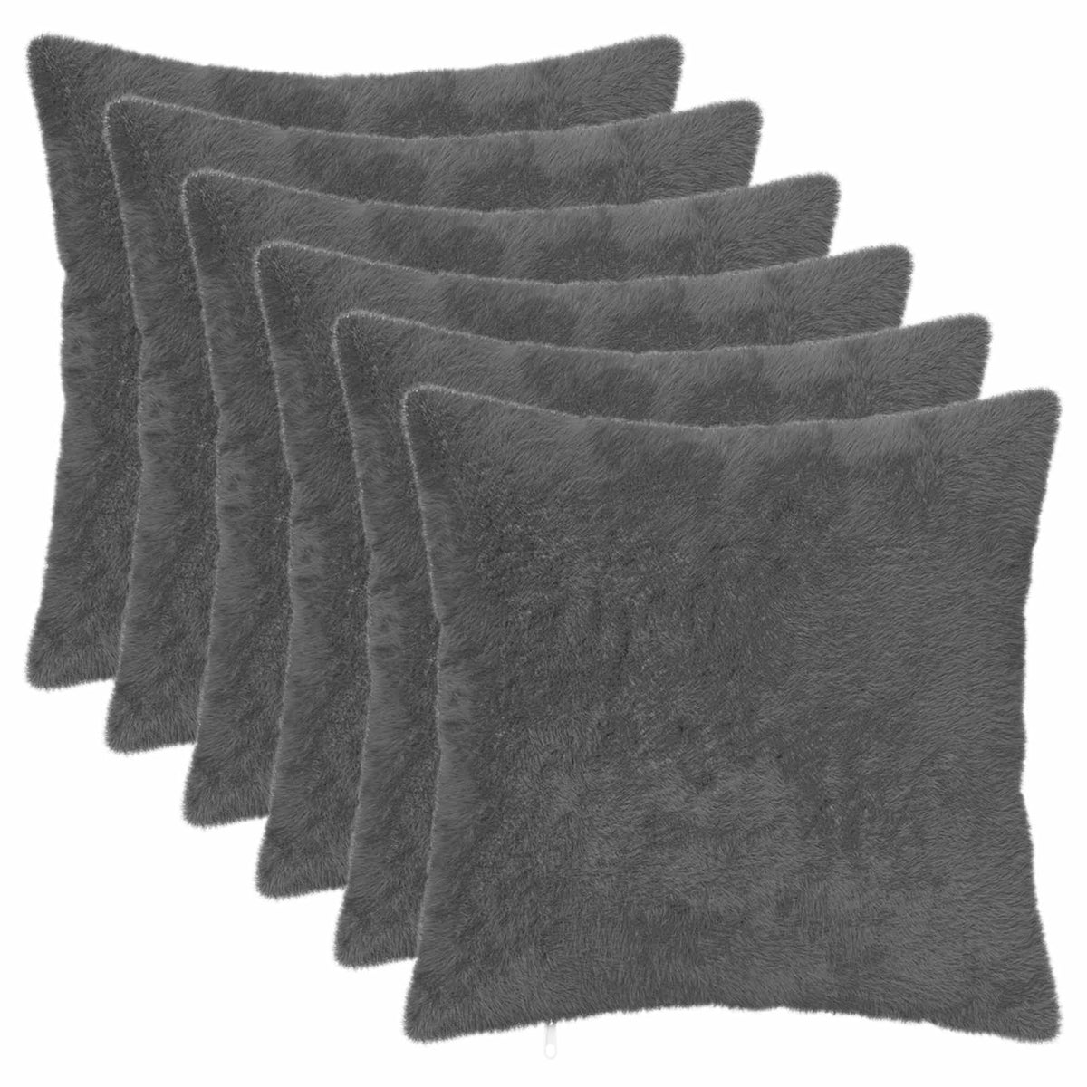 Cushion Cover 6 pcs HEERLEN Dark Grey 45 x 45 cm