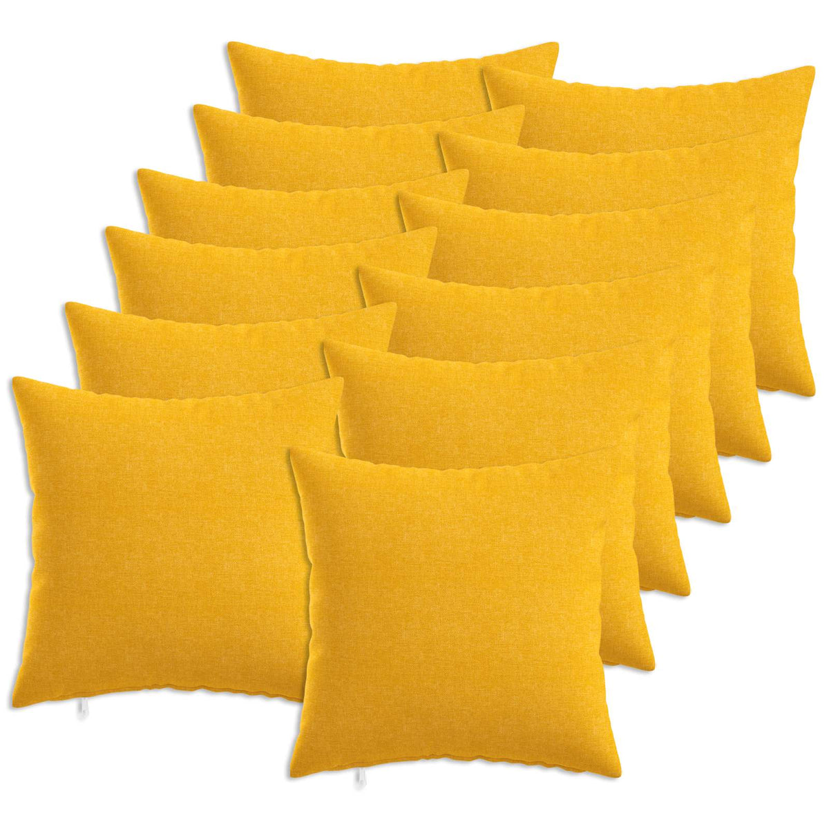 Cushion Cover 12 pcs HEERLEN Light Yellow 50 x 50 cm Fabric