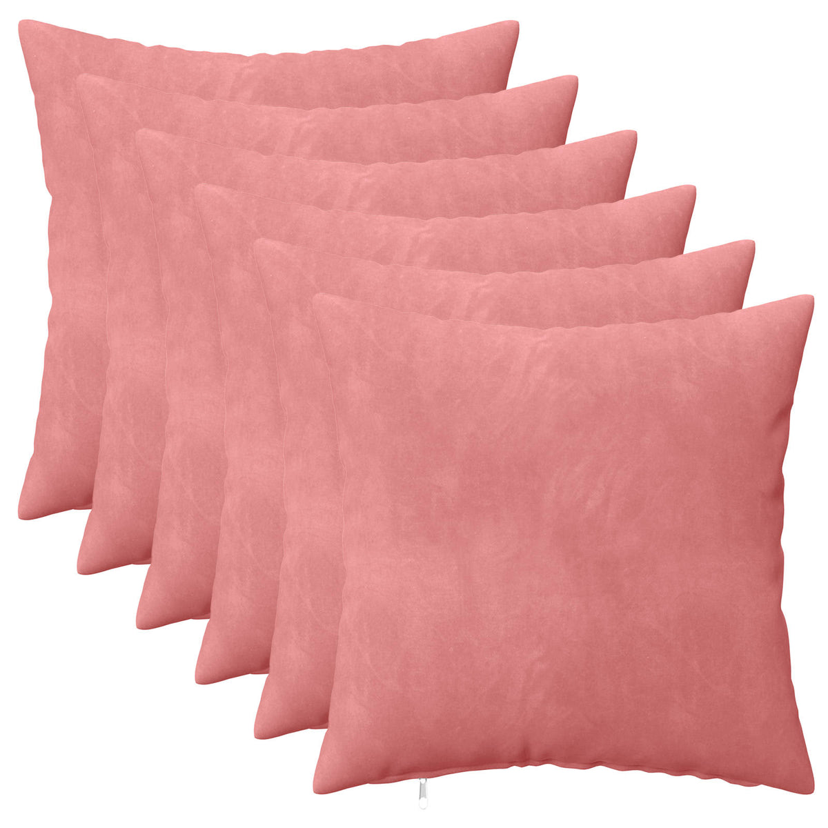 Cushion Cover 6 pcs HEERLEN Pink 50 x 50 cm Velvet