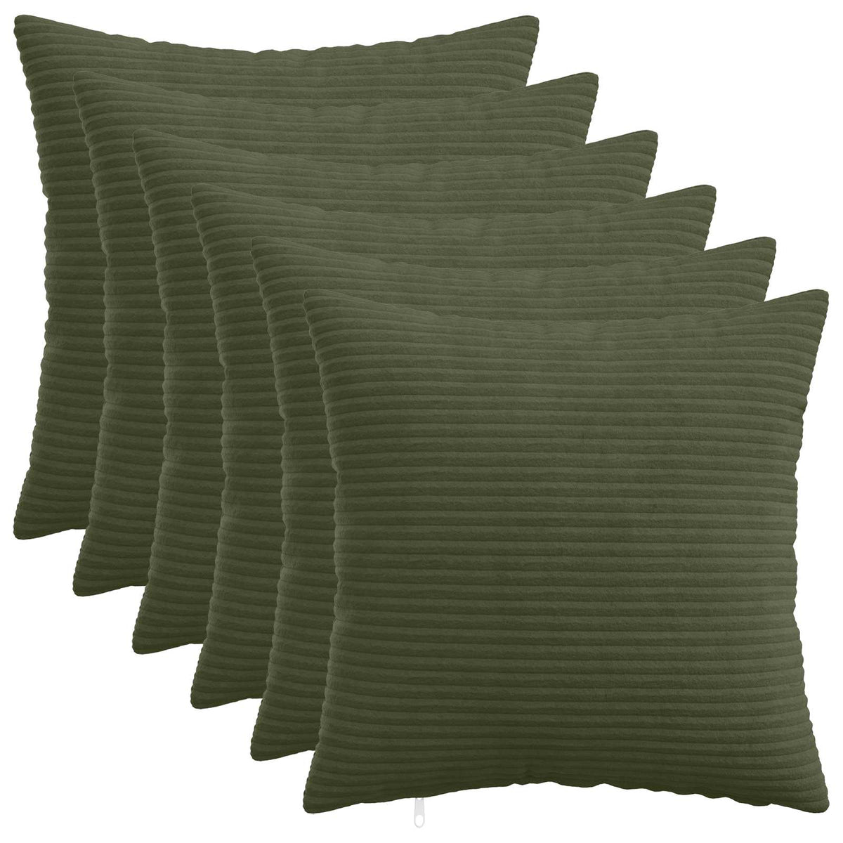 Cushion Cover 6 pcs HEERLEN Green 50 x 50 cm Corduroy