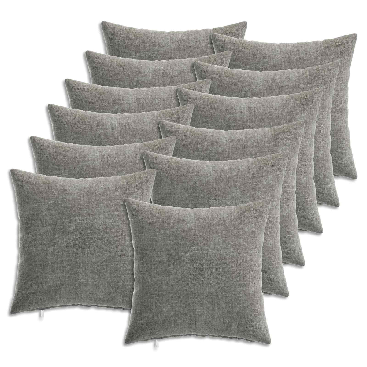 Cushion Cover 12 pcs HEERLEN Dark Grey 50 x 50 cm