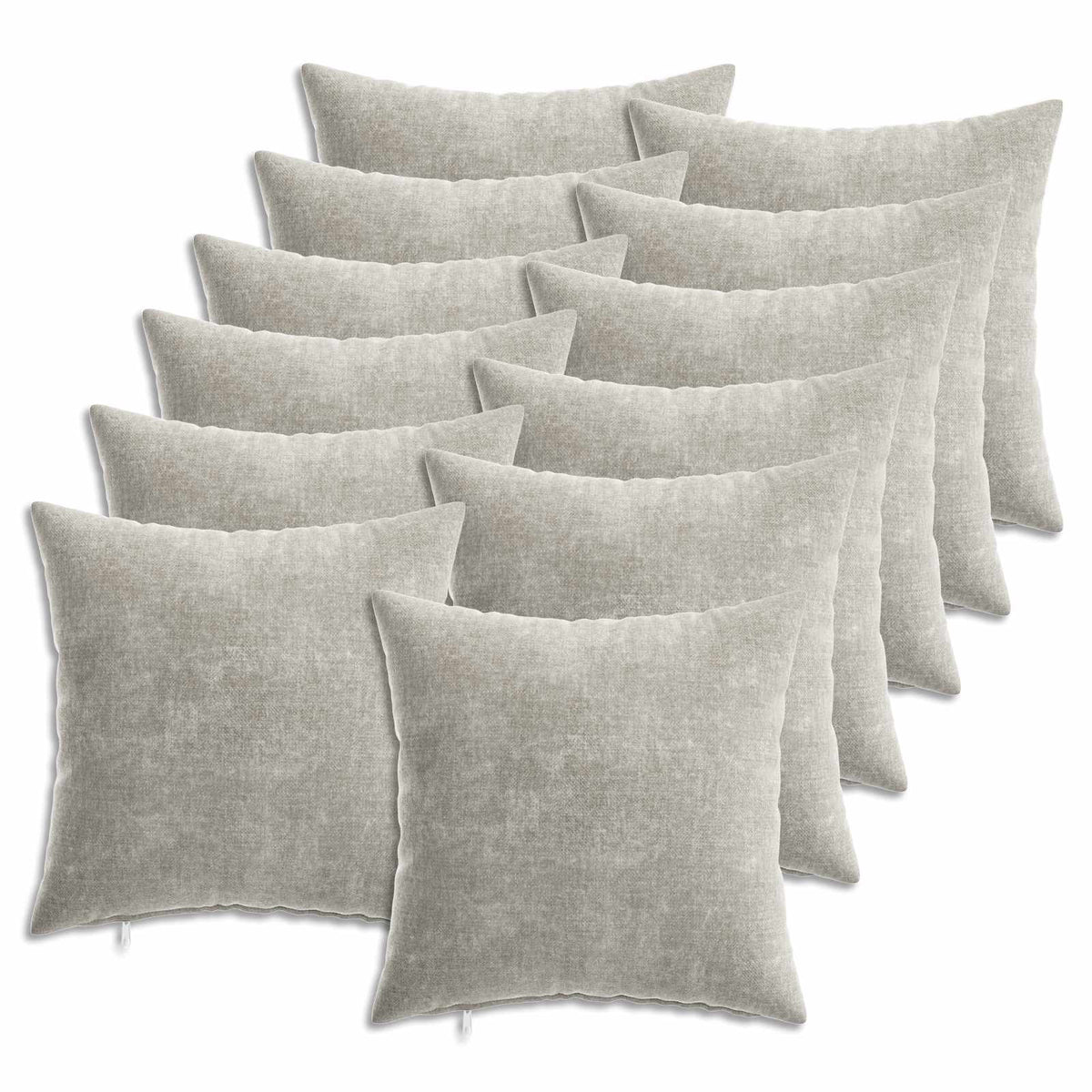 Cushion Cover 12 pcs HEERLEN Light Grey 50 x 50 cm