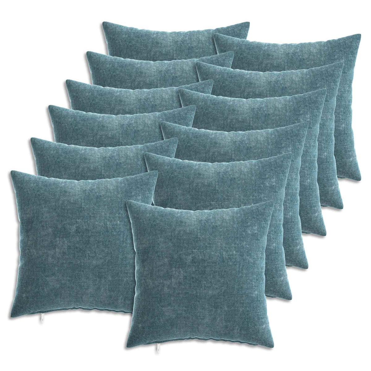 Cushion Cover 12 pcs HEERLEN Blue 50 x 50 cm Chenille Fabric