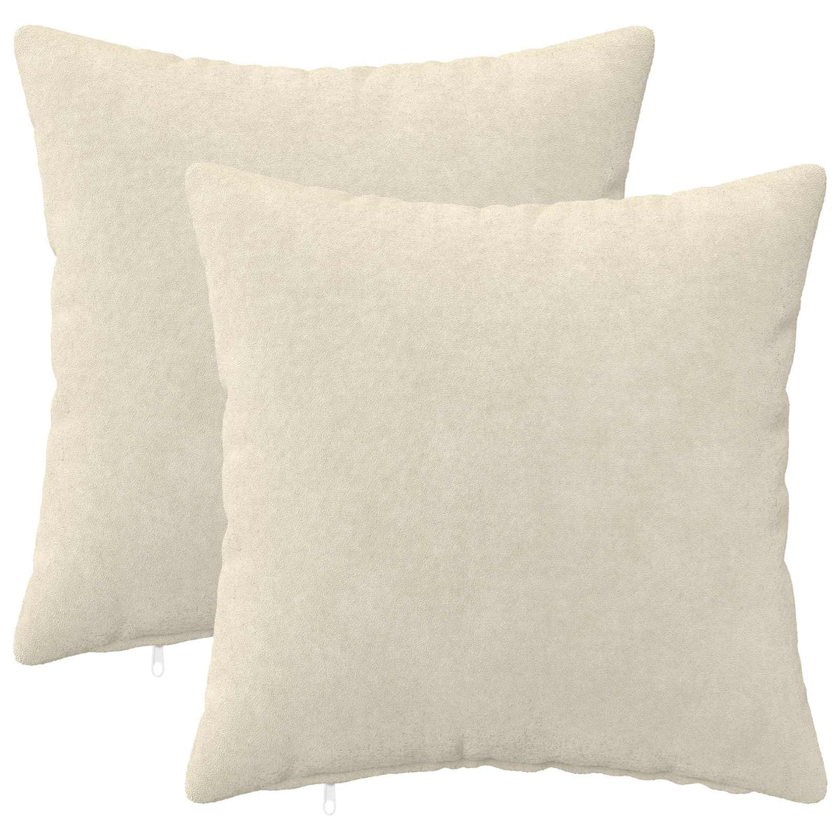 Cushion Cover 2 pcs HEERLEN Cream 50 x 50 cm Microfiber Fleece