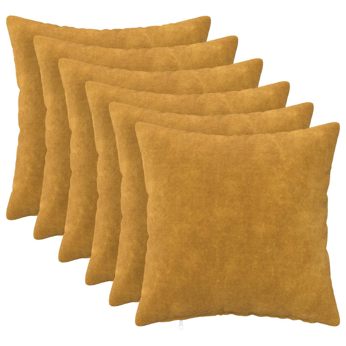 Cushion Cover 6 pcs HEERLEN Yellow 50 x 50 cm Microfiber Fleece