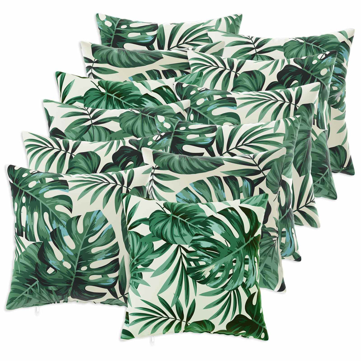 Cushion Cover 12 pcs HEERLEN Leaf Pattern 50 x 50 cm Polyester