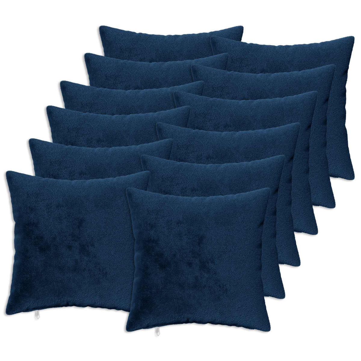Cushion Cover 12 pcs HEERLEN Navy Blue 50 x 50 cm Flannel