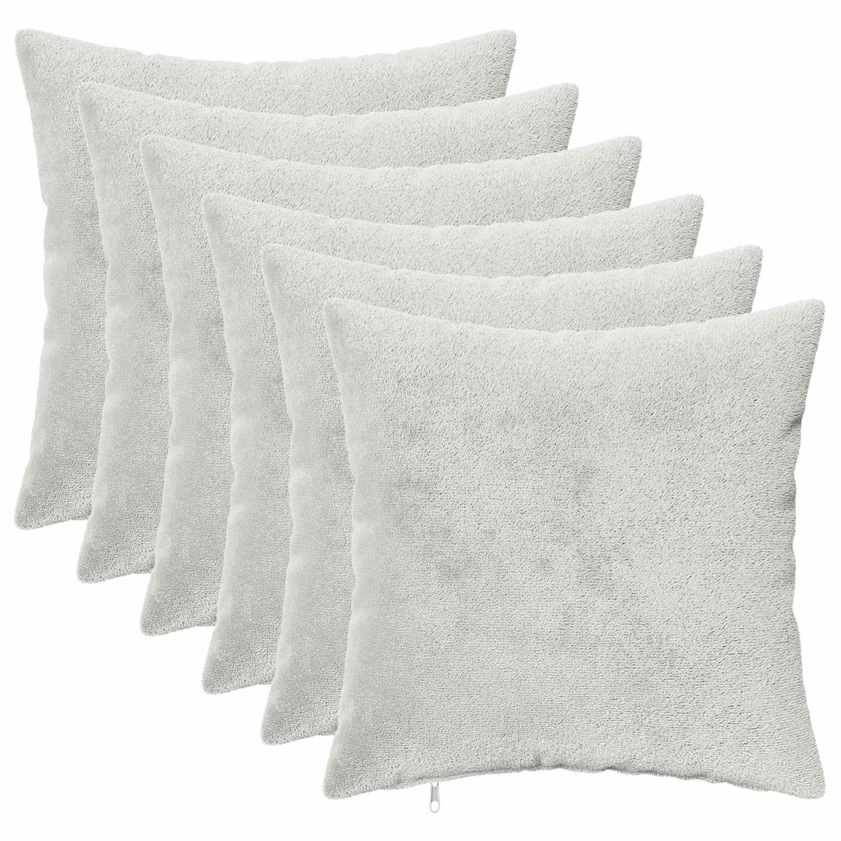 Cushion Cover 6 pcs HEERLEN Light Grey 50 x 50 cm Flannel