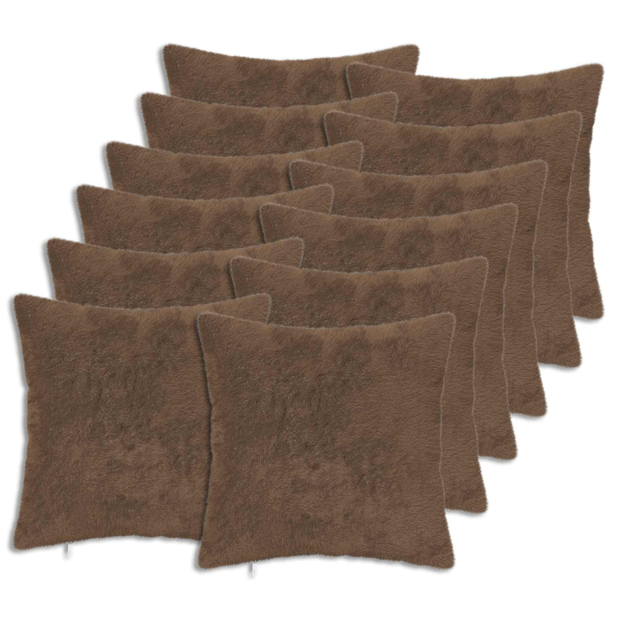 Cushion Cover 12 pcs HEERLEN Light Brown 50 x 50 cm