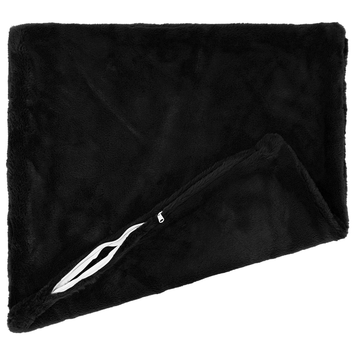 Cushion Cover 12 pcs HEERLEN Black 50 x 50 cm Faux Rabbit Fur