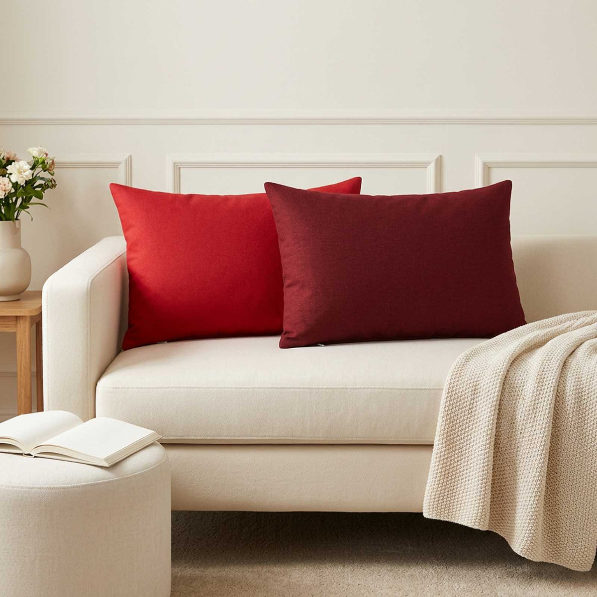 Throw Pillow 2 pcs HEERLEN Red 50 x 70 cm Fabric