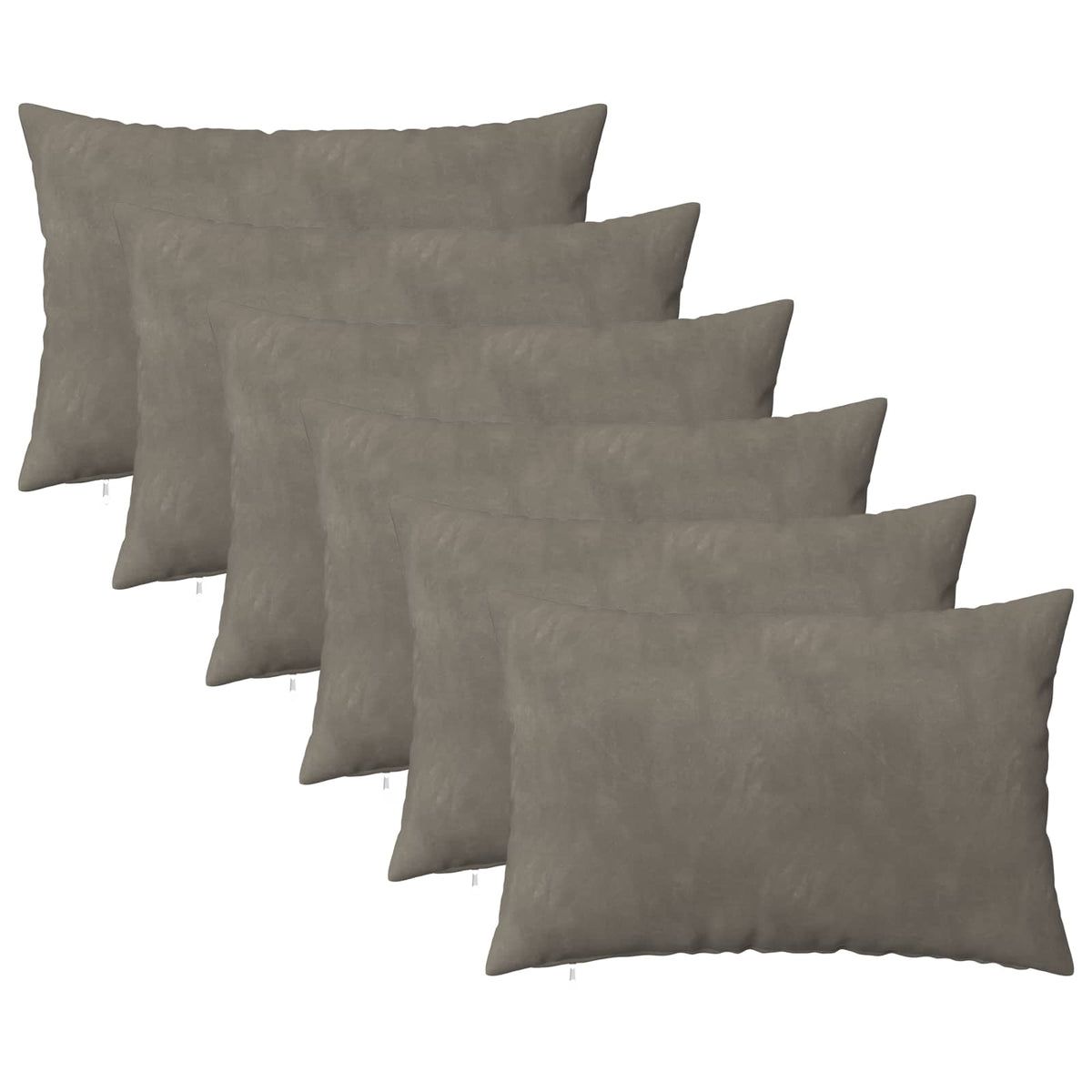 Cushion Cover 6 pcs HEERLEN Light Grey 50 x 70 cm Velvet