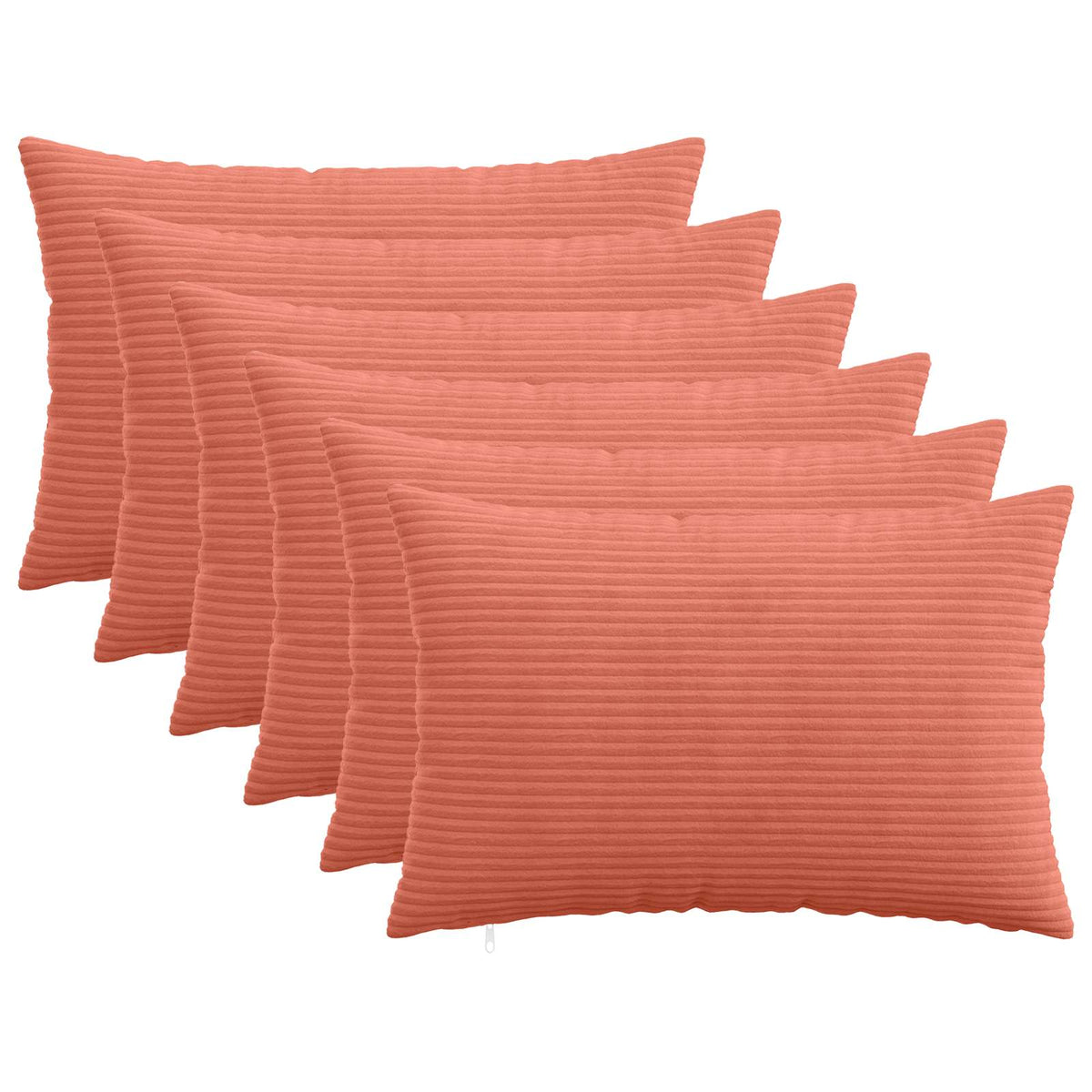 Cushion Cover 6 pcs HEERLEN Red Orange 50 x 70 cm Corduroy
