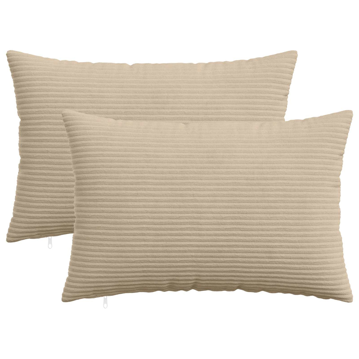 Cushion Cover 2 pcs HEERLEN Taupe 50 x 70 cm Corduroy