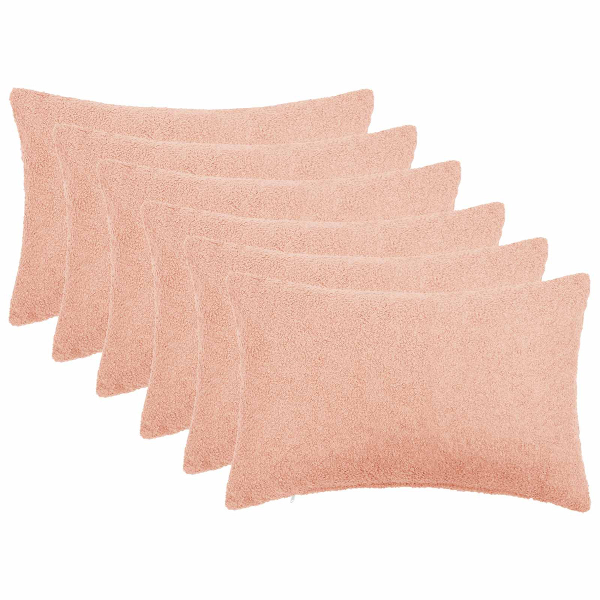 Cushion Cover 6 pcs HEERLEN Pink 50 x 70 cm Bouclé