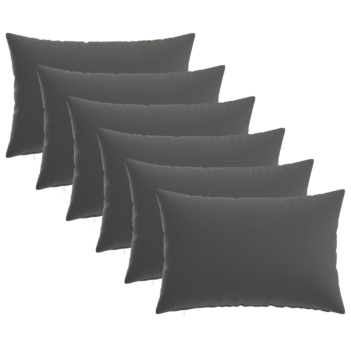 Cushion Cover 6 pcs HEERLEN Anthracite 50 x 70 cm Polyester