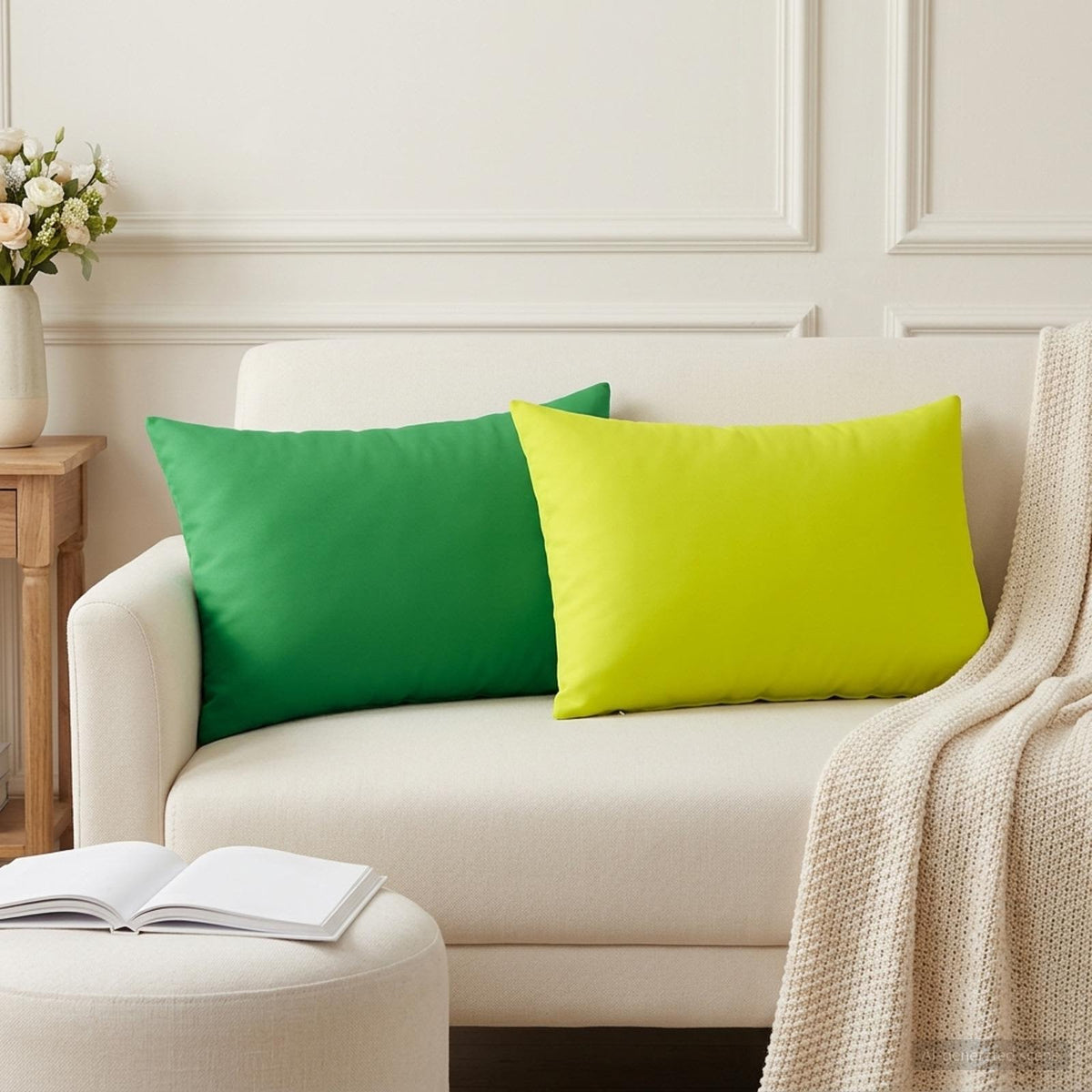 Cushion with Pillow HEERLEN 2 pcs Bright Green Polyester