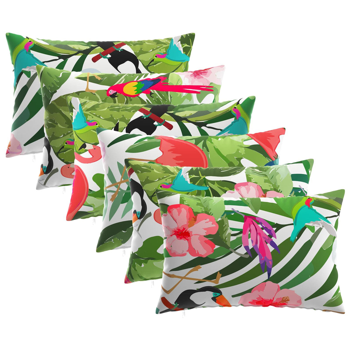 Cushion Cover 6 pcs HEERLEN Multicolour 50 x 70 cm Polyester