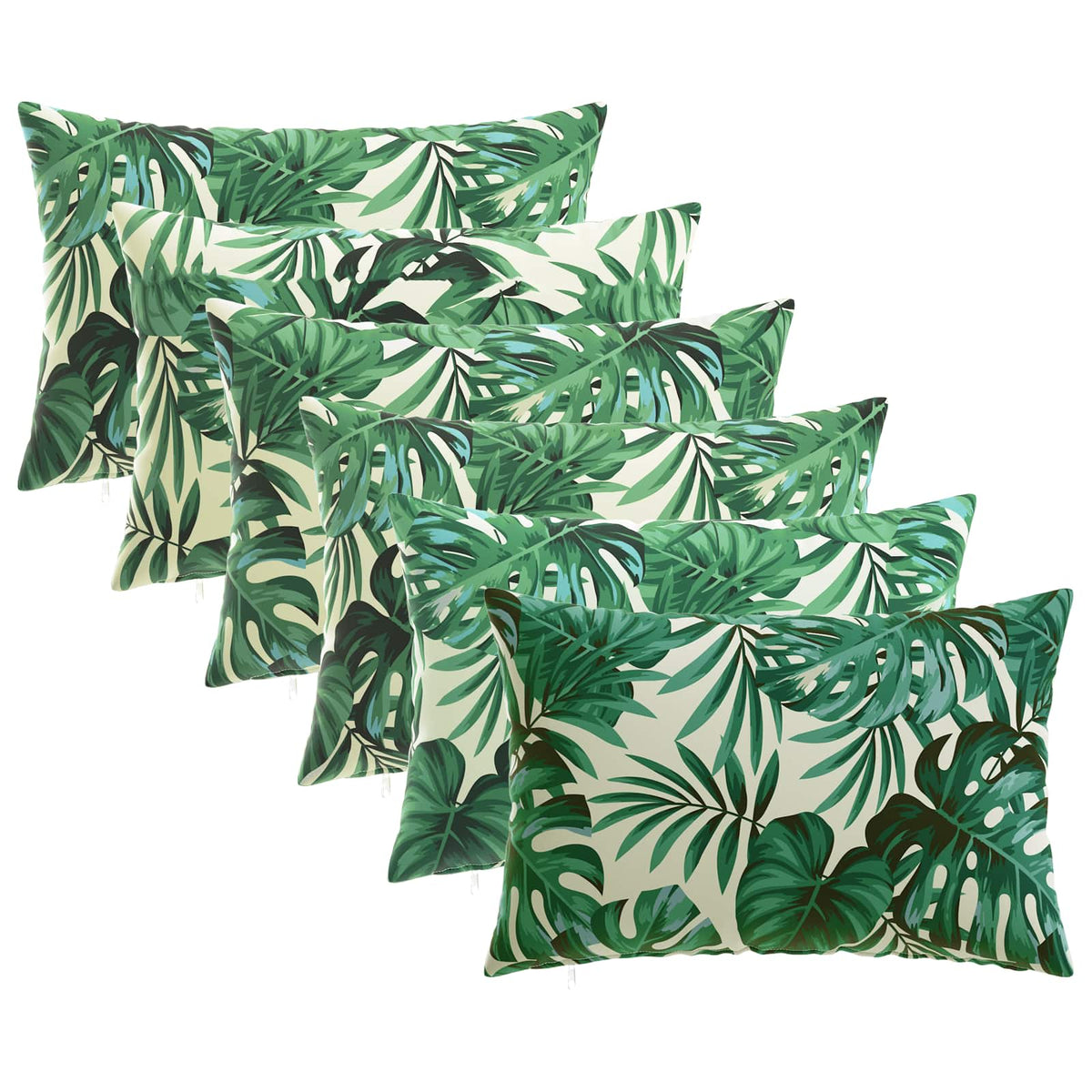 Cushion Cover 6 pcs HEERLEN Leaf Pattern 50 x 70 cm Polyester