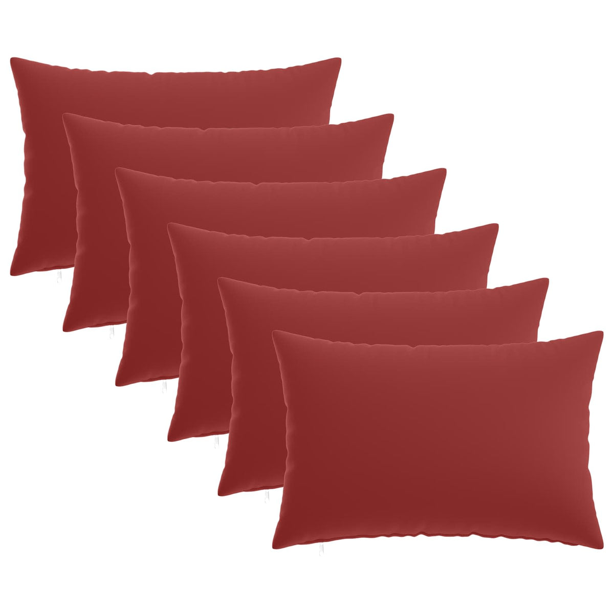 Cushion Cover 6 pcs HEERLEN Wine Red 50 x 70 cm Polyester