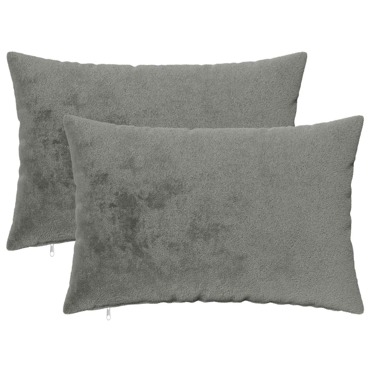 Cushion Cover 2 pcs HEERLEN Dark Grey 50 x 70 cm Flannel