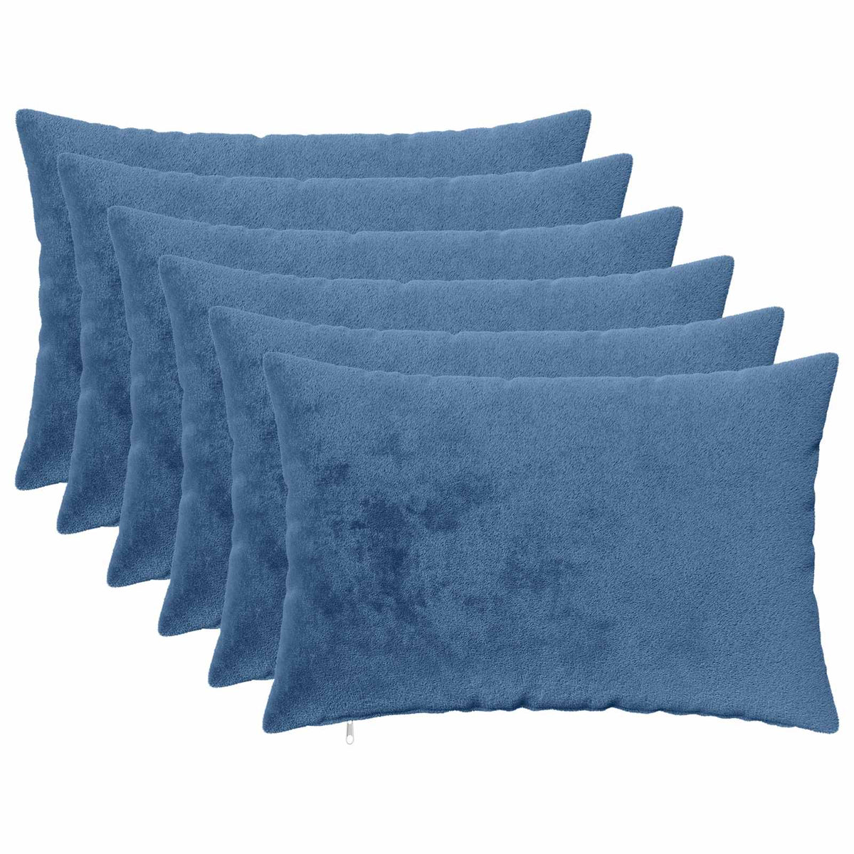 Cushion Cover 6 pcs HEERLEN Light Blue 50 x 70 cm Flannel