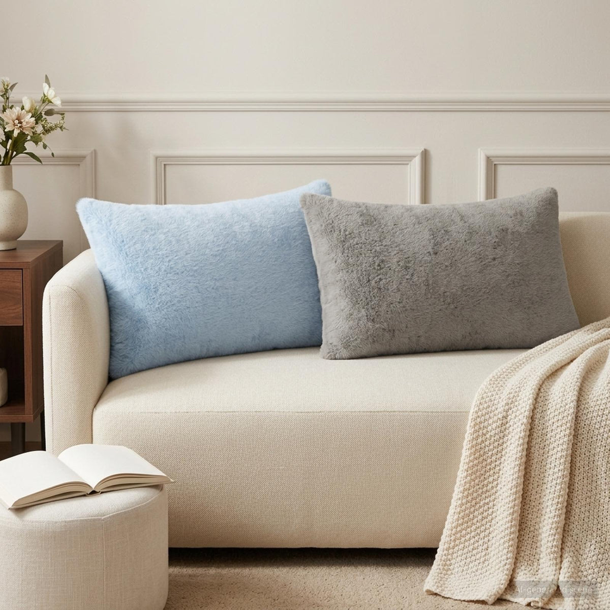 Cushion Cover 2 pcs HEERLEN Light Blue 50 x 80 cm