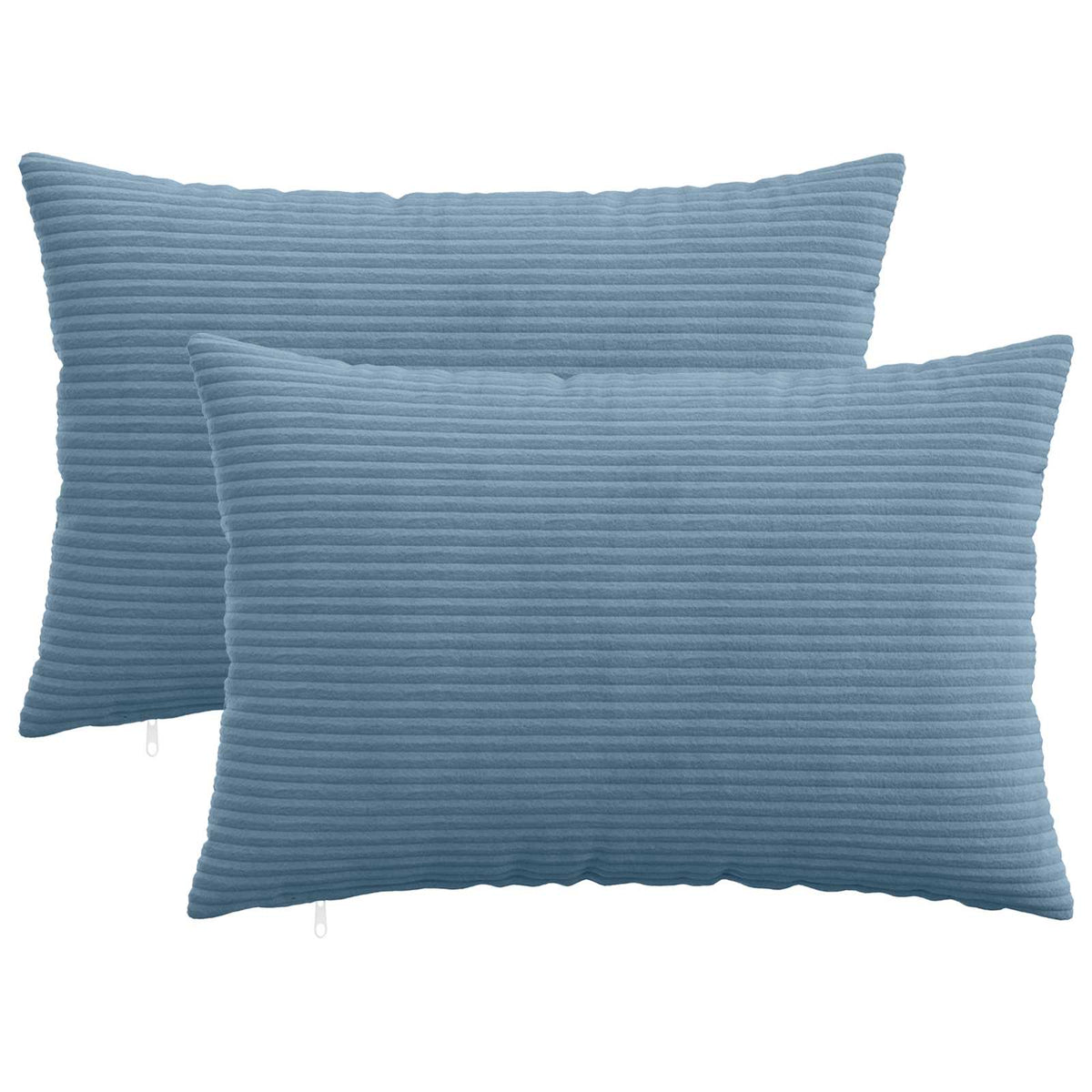 Cushion Cover 2 pcs HEERLEN Blue 50 x 75 cm Corduroy