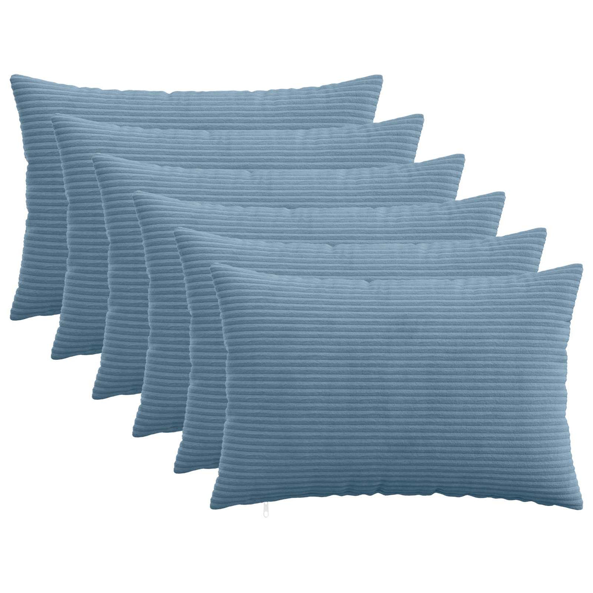 Cushion Cover 6 pcs HEERLEN Blue 50 x 75 cm Corduroy