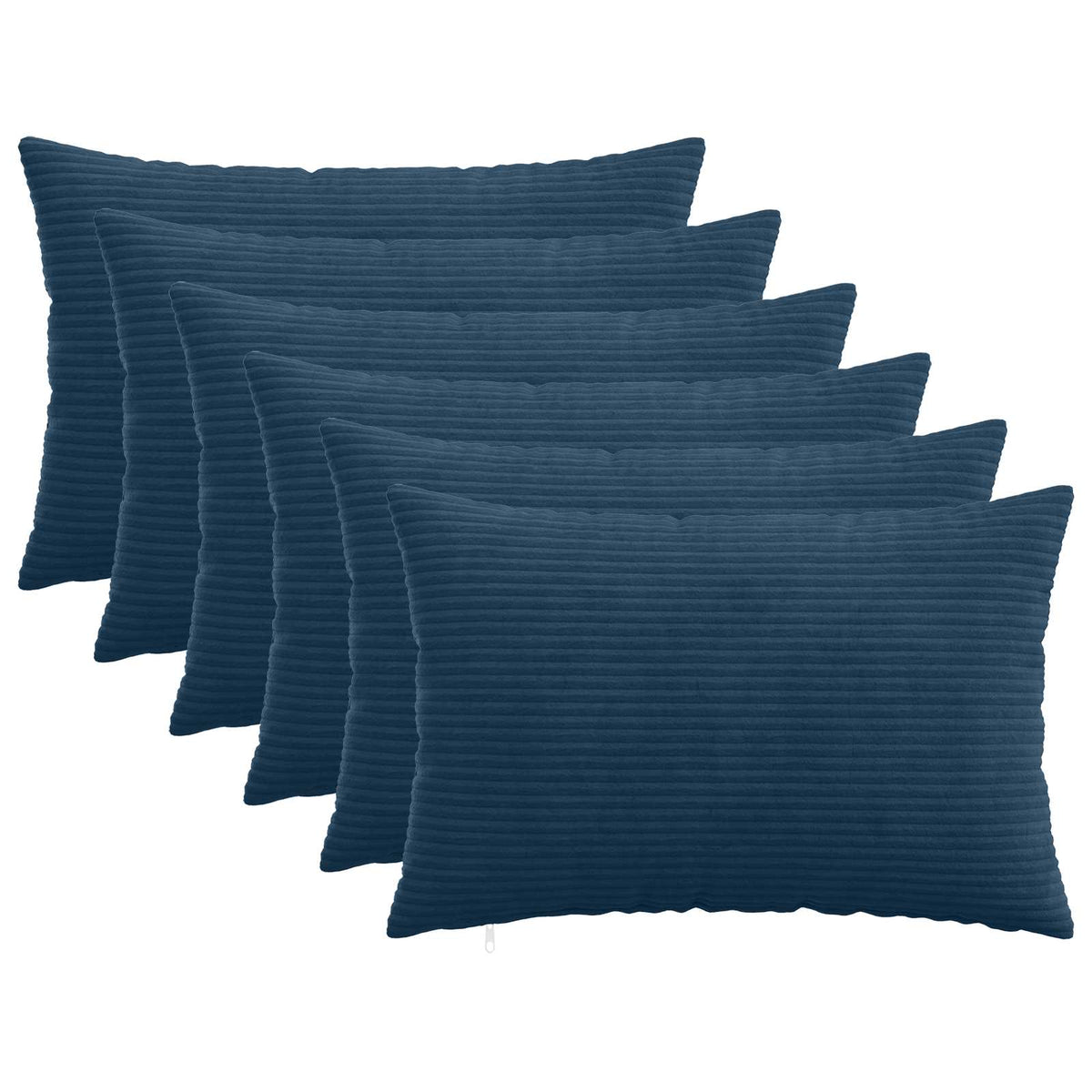 Cushion Cover 6 pcs HEERLEN Navy Blue 50 x 75 cm Corduroy