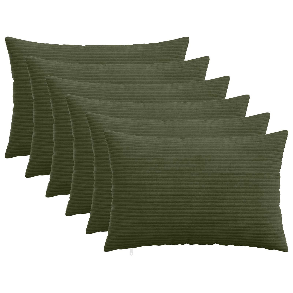 Cushion Cover 6 pcs HEERLEN Green 50 x 75 cm Corduroy