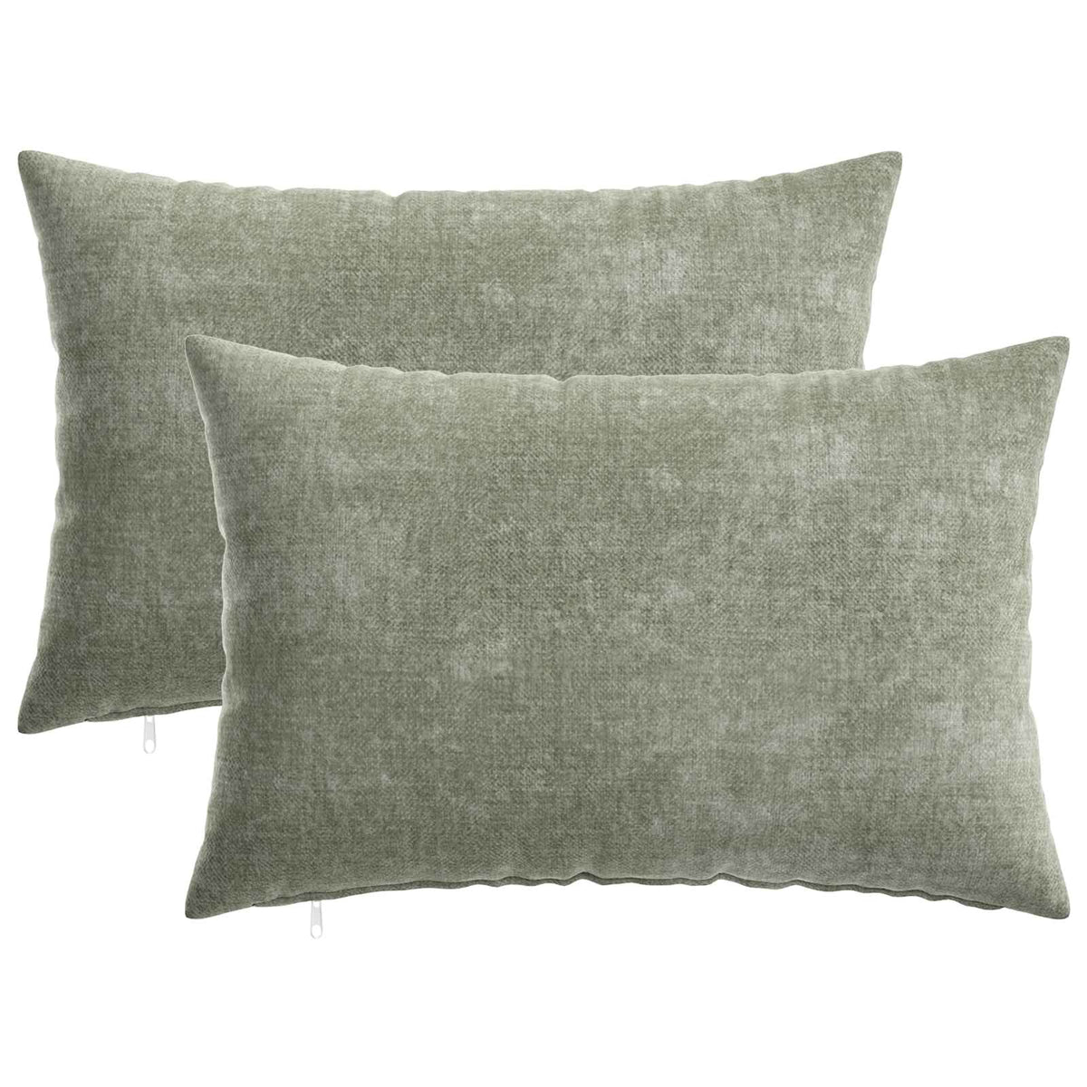 Cushion Cover 2 pcs HEERLEN Green 50 x 75 cm Chenille Fabric
