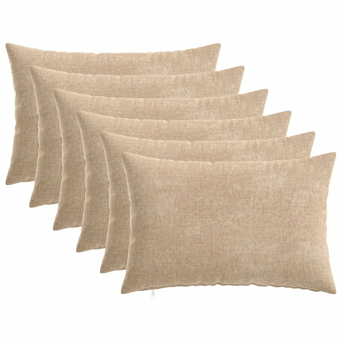 Cushion Cover 6 pcs HEERLEN Taupe 50 x 75 cm Chenille Fabric