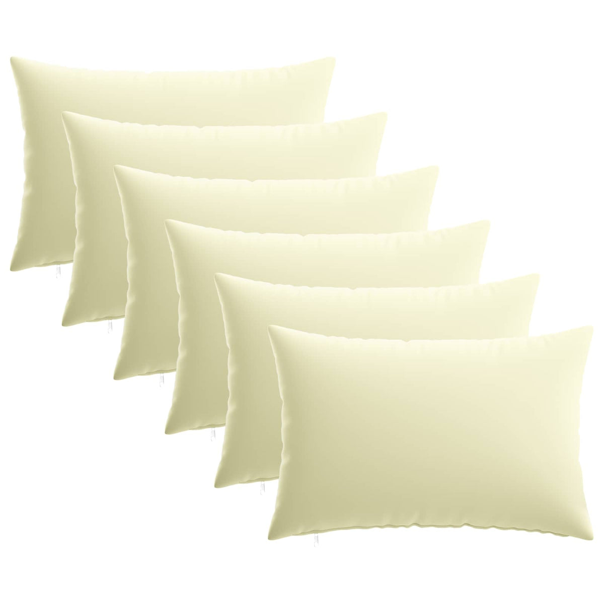 Cushion Cover 6 pcs HEERLEN Cream 50 x 75 cm Polyester