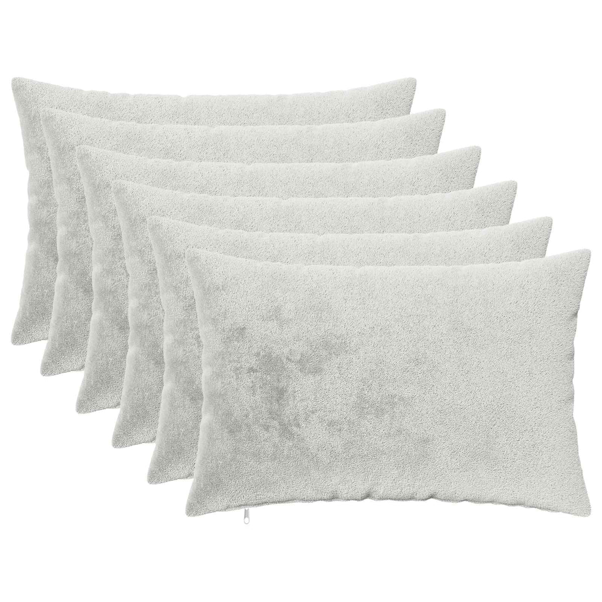 Cushion Cover 6 pcs HEERLEN Light Grey 50 x 75 cm Flannel