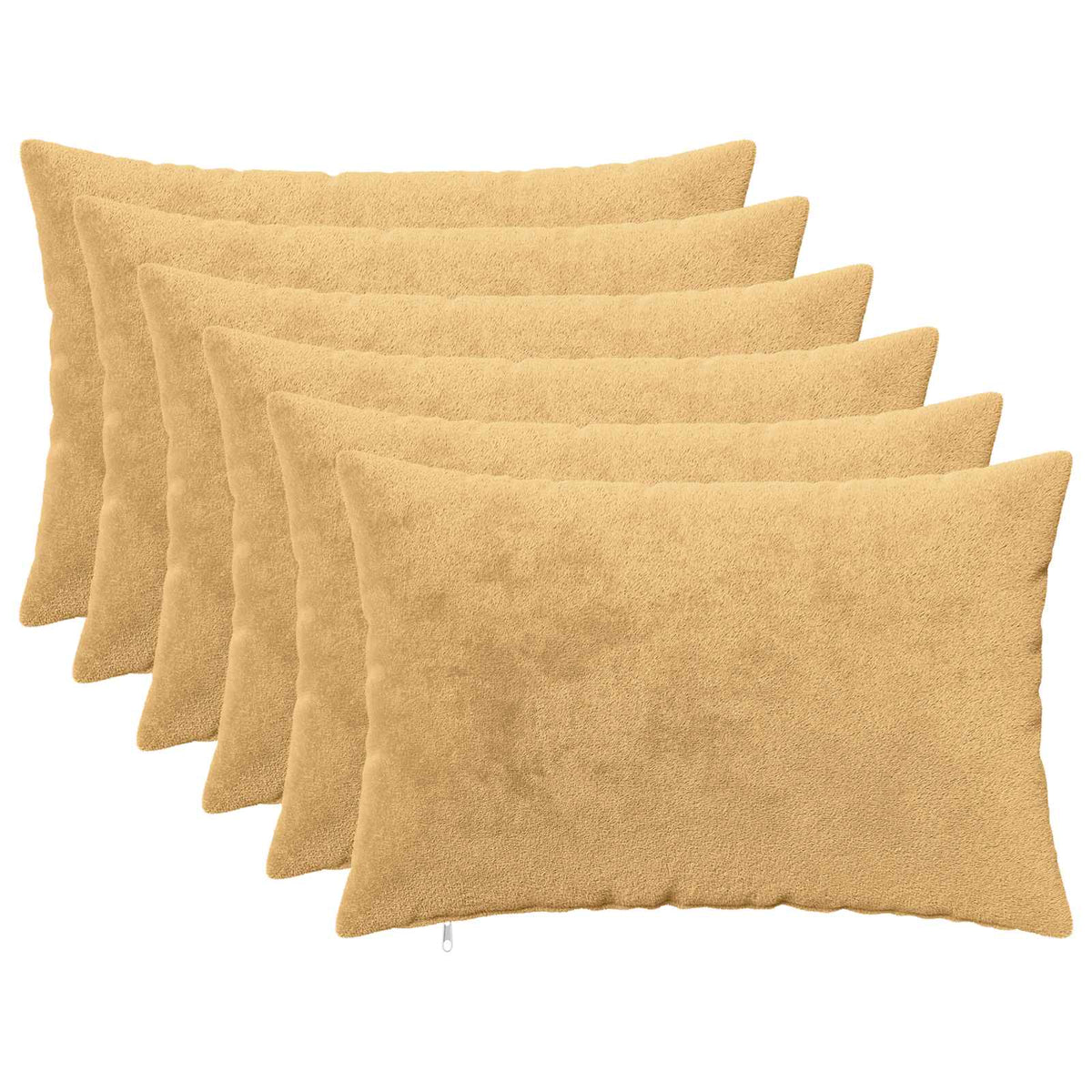 Cushion Cover 6 pcs HEERLEN Taupe 50 x 75 cm Flannel