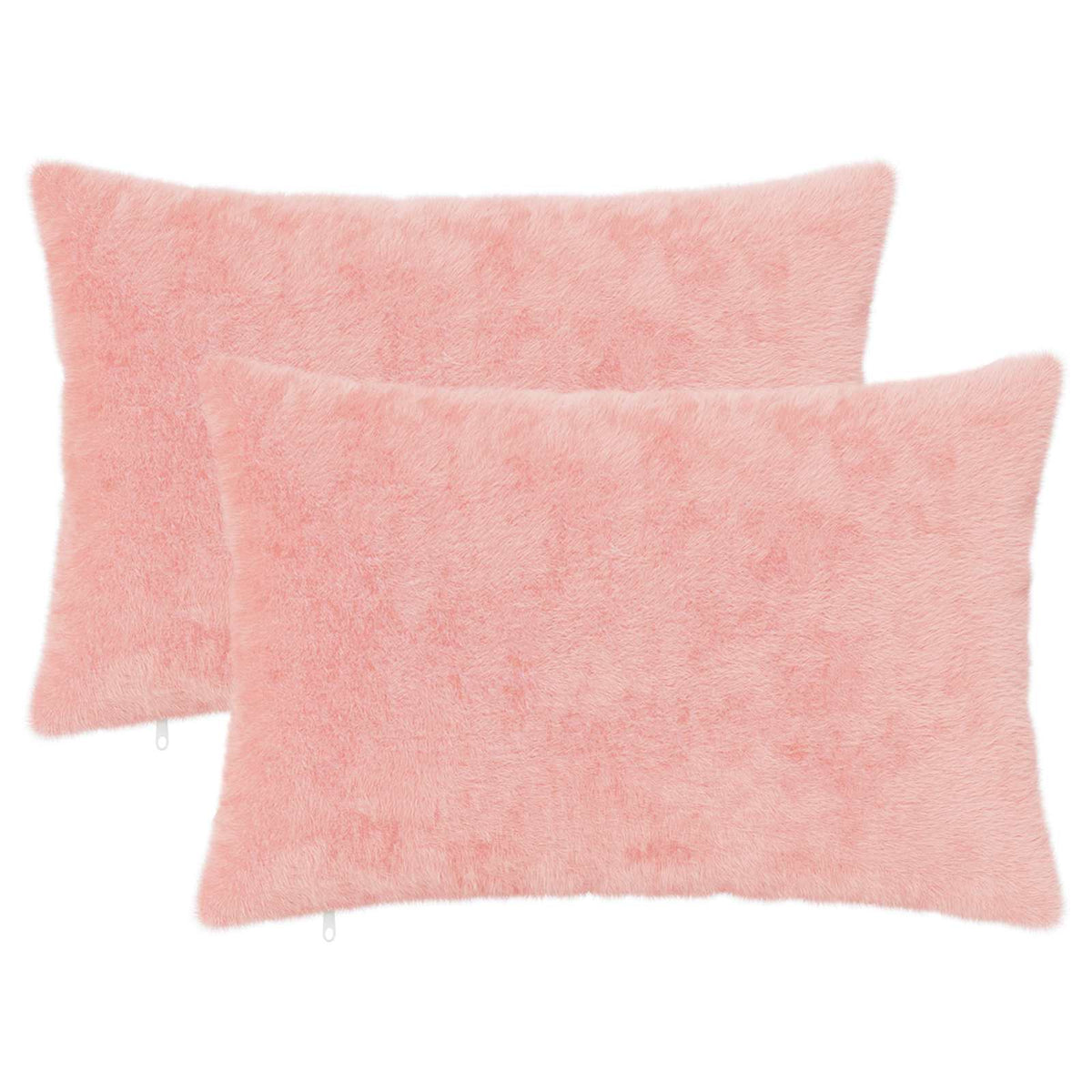 Cushion Cover 2 pcs HEERLEN Pink 50 x 75 cm Faux Rabbit Fur