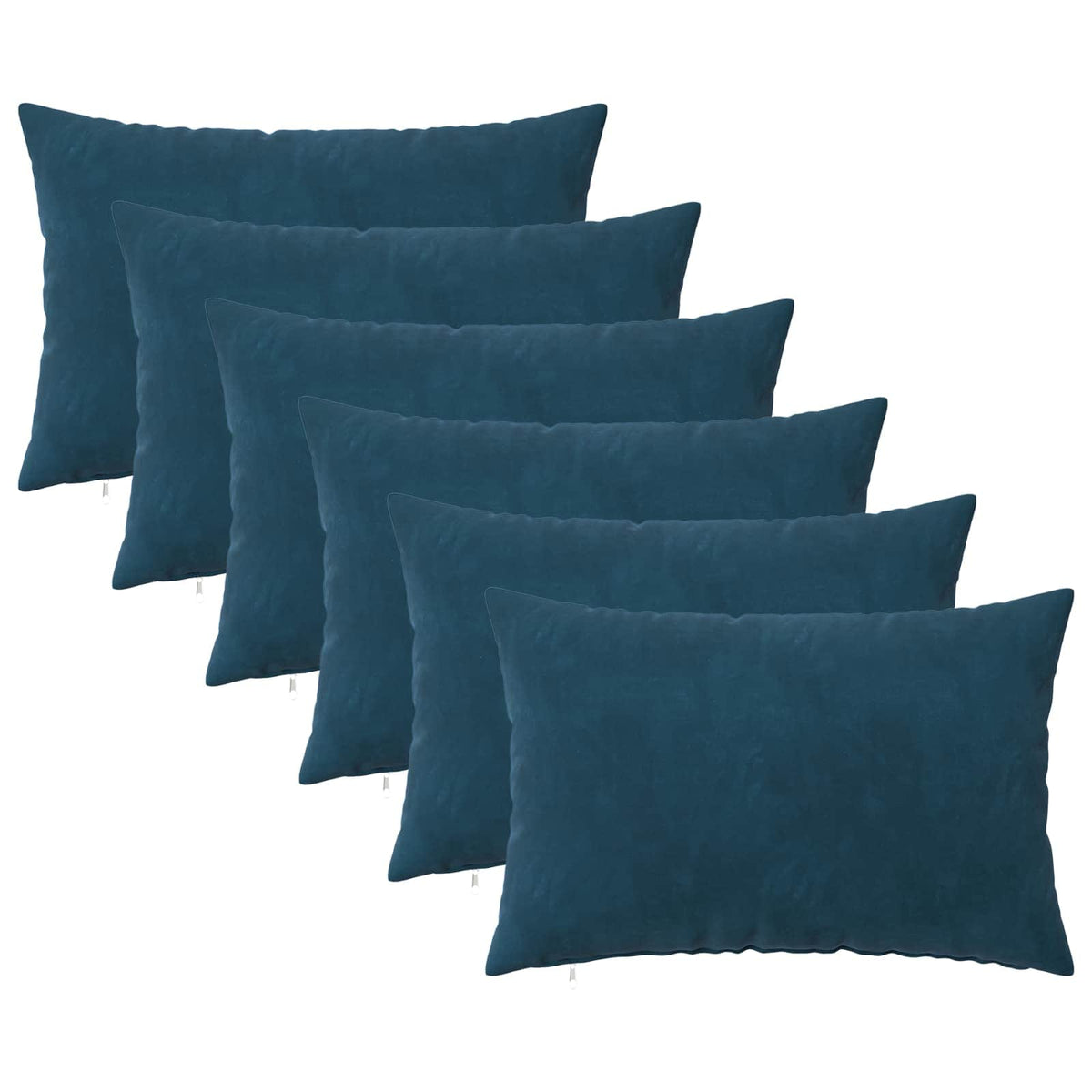 Cushion Cover 6 pcs HEERLEN Blue 50 x 80 cm Velvet
