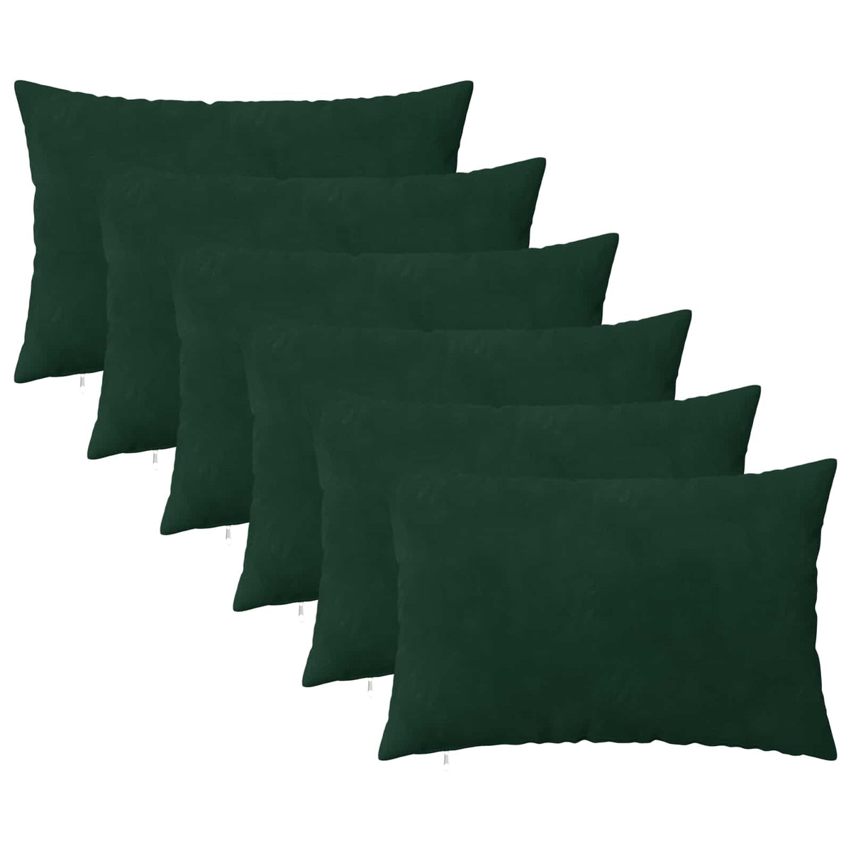 Cushion Cover 6 pcs HEERLEN Dark Green 50 x 80 cm Velvet