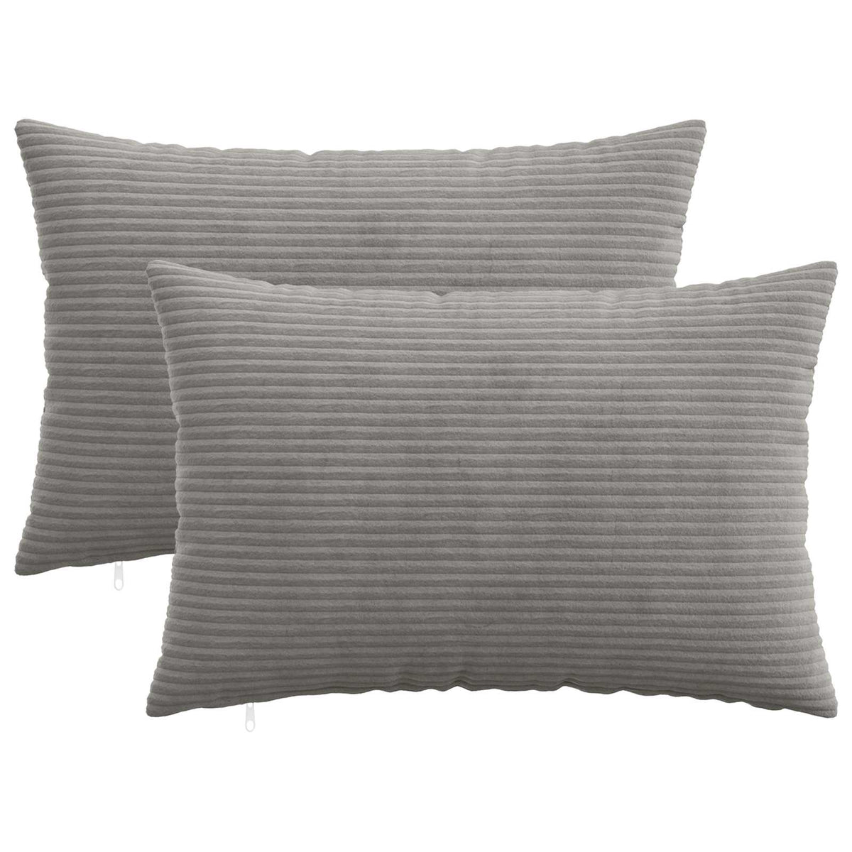 Cushion Cover 2 pcs HEERLEN Light Grey 50 x 80 cm Corduroy