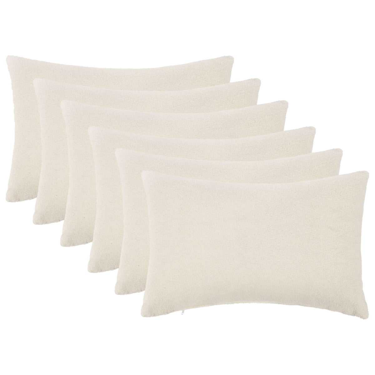 Cushion Cover 6 pcs HEERLEN Cream 50 x 80 cm Bouclé