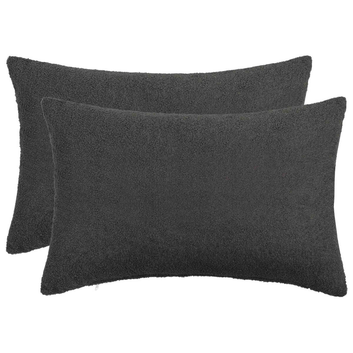Cushion Cover 2 pcs HEERLEN Dark Grey 50 x 80 cm Bouclé